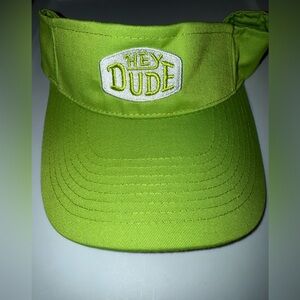 Hey Dude - Pins & Aces  Collaboration Lime Green Visor Hat Cap Limited Edition
